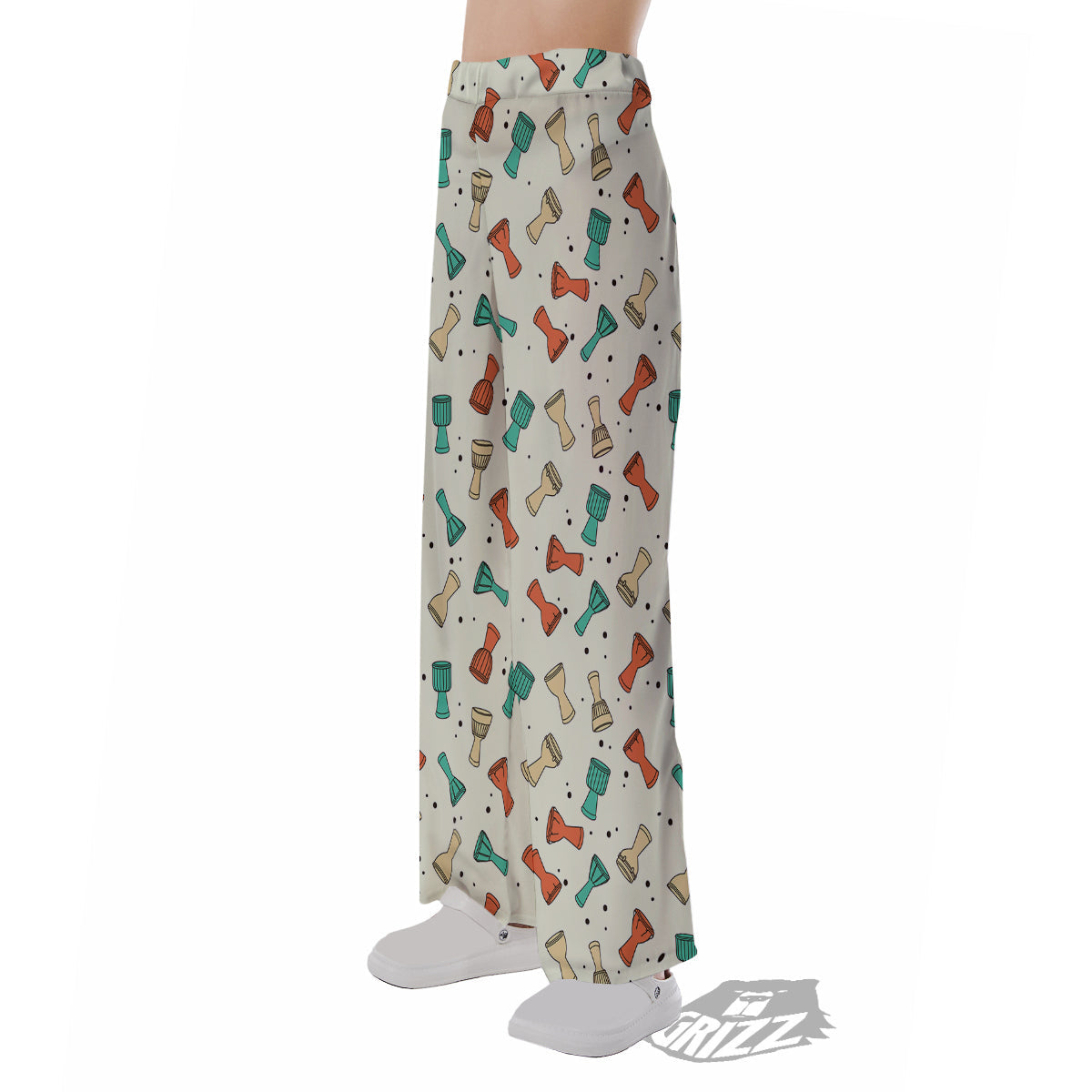 Cartoon Drum Print Pattern Pajama Pants-grizzshop
