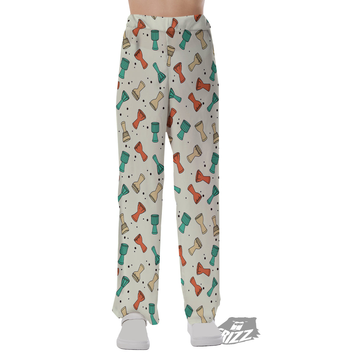Cartoon Drum Print Pattern Pajama Pants-grizzshop