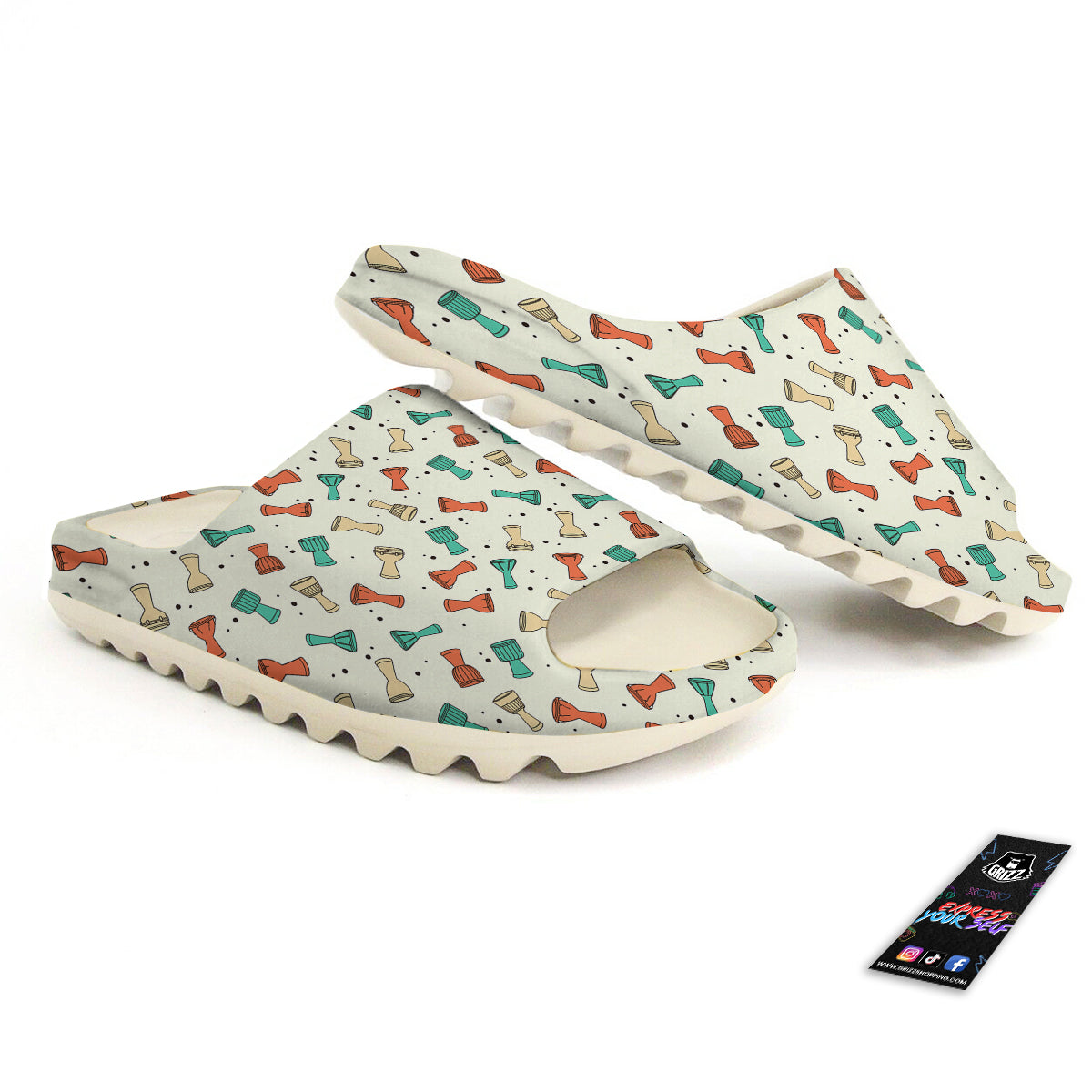 Cartoon Drum Print Pattern Sandals-grizzshop