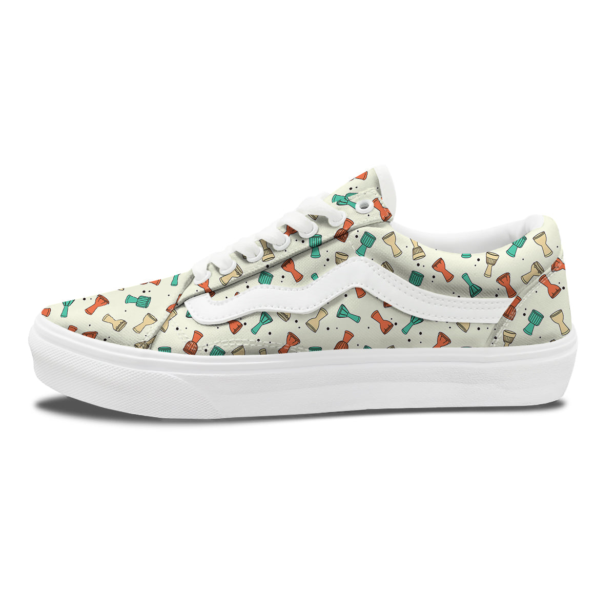 Cartoon Drum Print Pattern Skate Shoes-grizzshop
