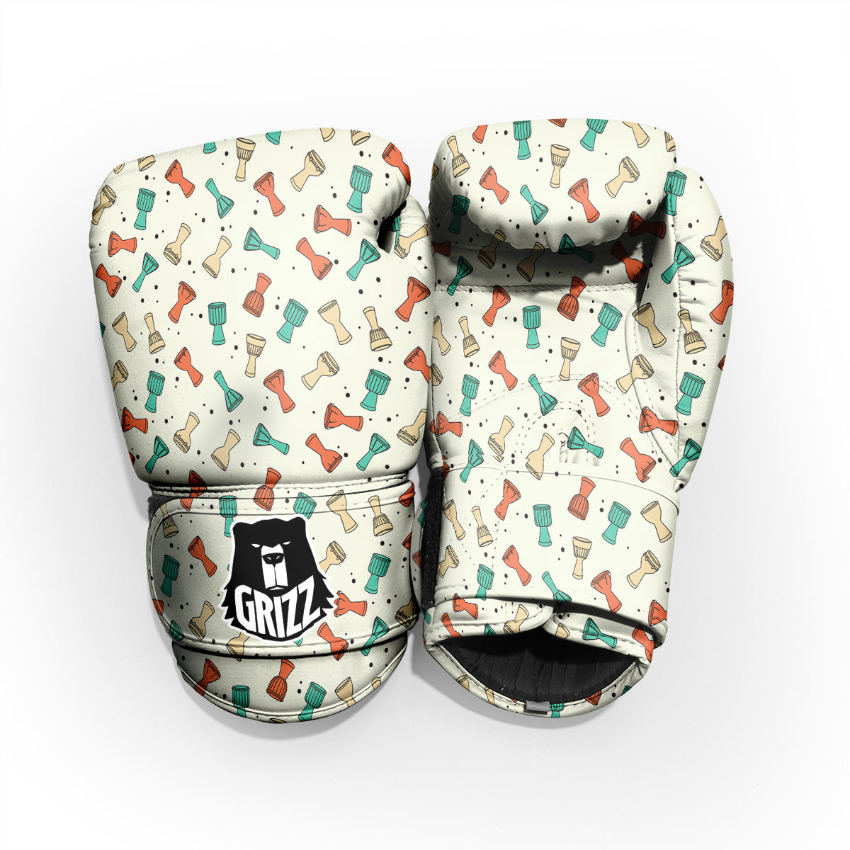 Cartoon Drum Print Pattern Sparring Gloves-grizzshop