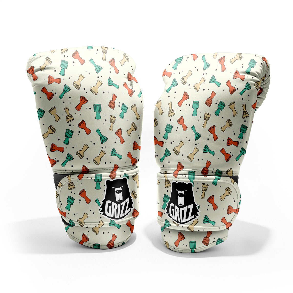 Cartoon Drum Print Pattern Sparring Gloves-grizzshop