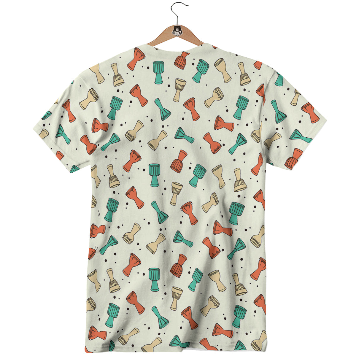 Cartoon Drum Print Pattern T-Shirt-grizzshop
