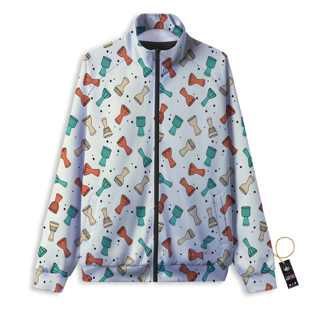 Cartoon Drum Print Pattern Track Jacket-grizzshop