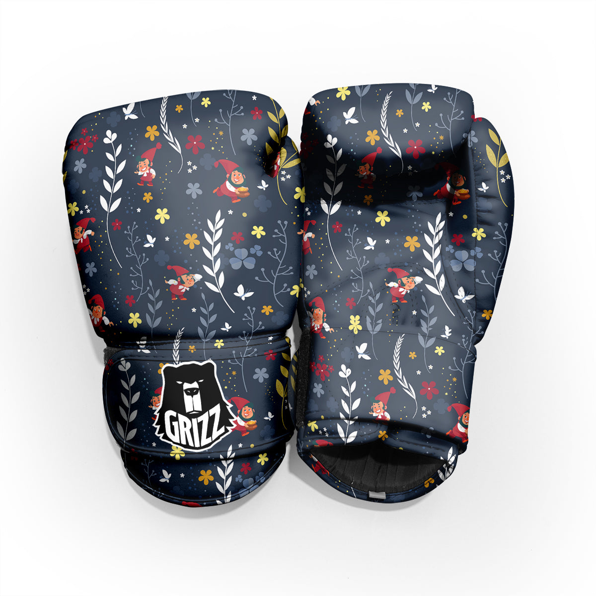 Cartoon Elf And Floral Print Pattern Pro Boxing Glove