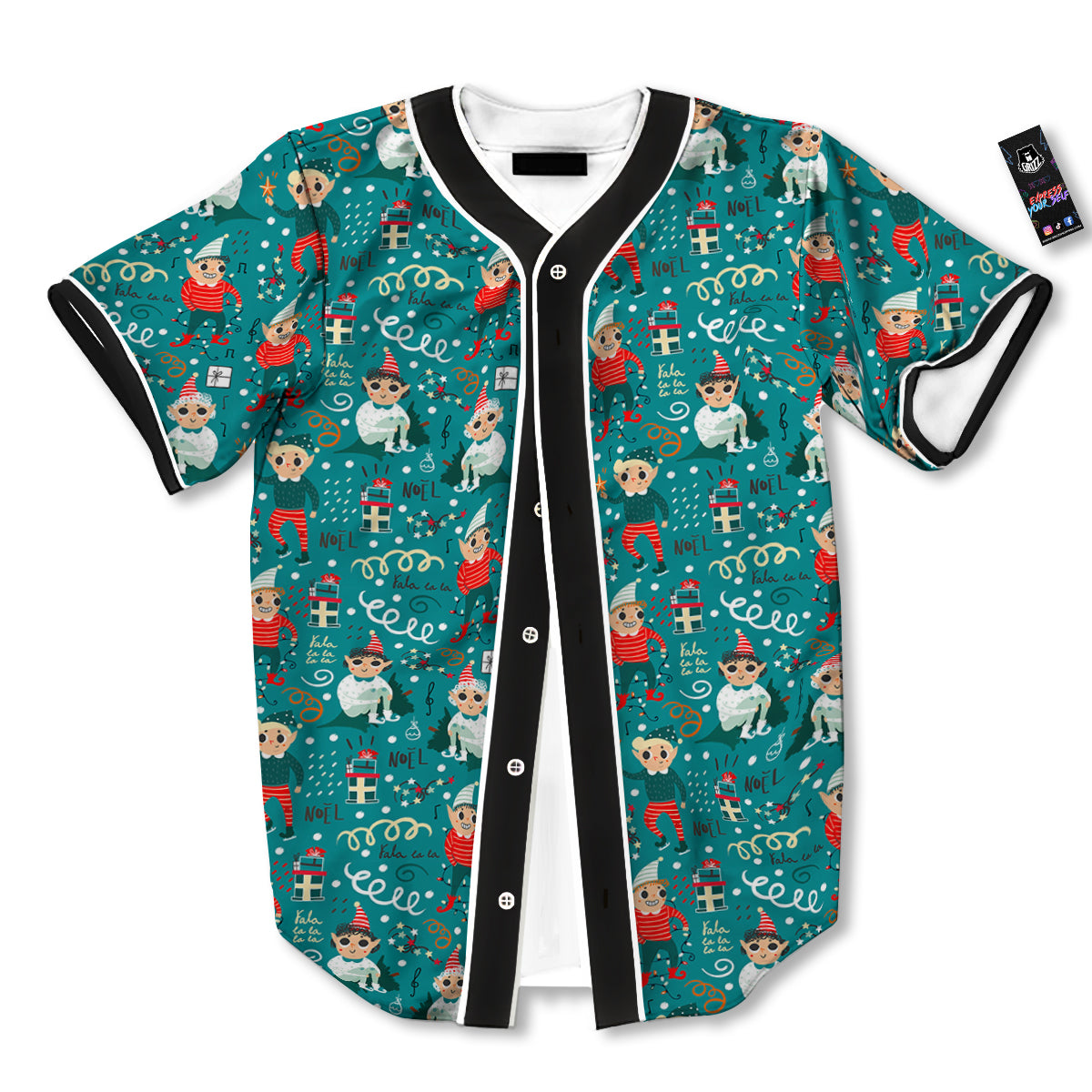 Cartoon Elf Print Pattern Baseball Jersey-grizzshop