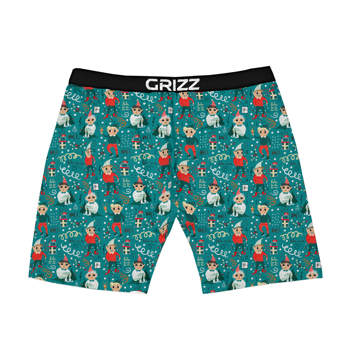 Cartoon Elf Print Pattern Boxer Briefs-grizzshop