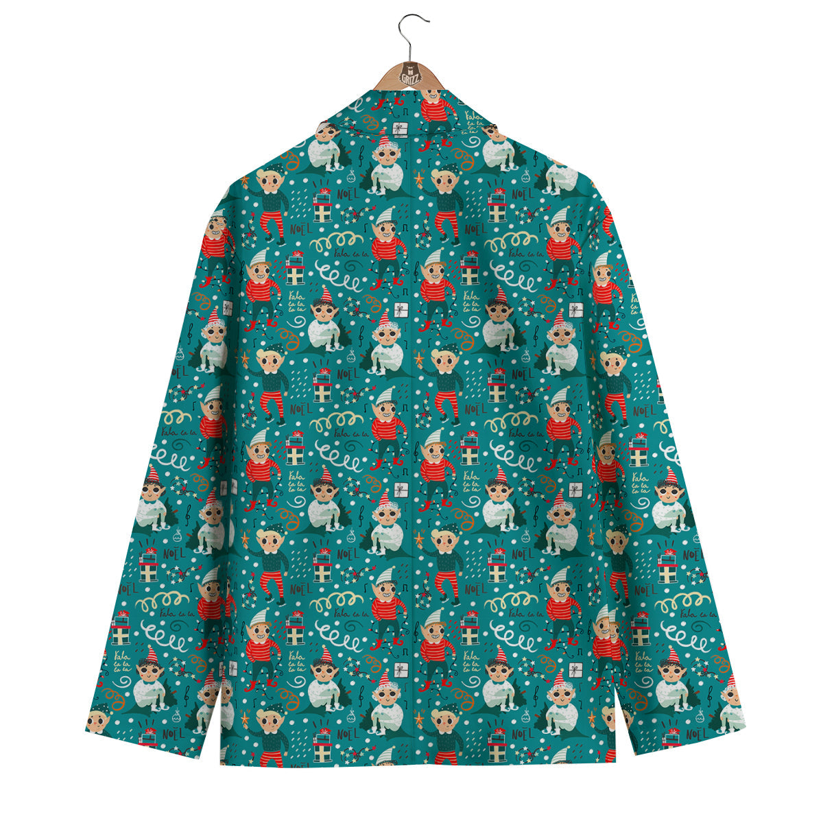 Cartoon Elf Print Pattern Men's Blazer-grizzshop