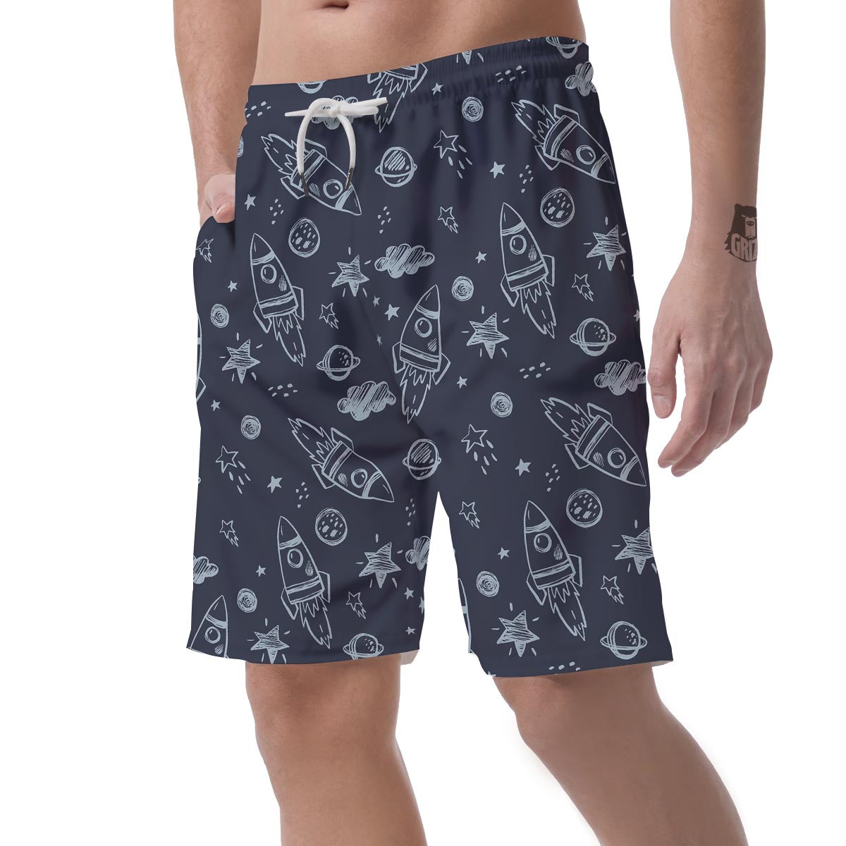 Cartoon Galaxy Space Men's Shorts-grizzshop