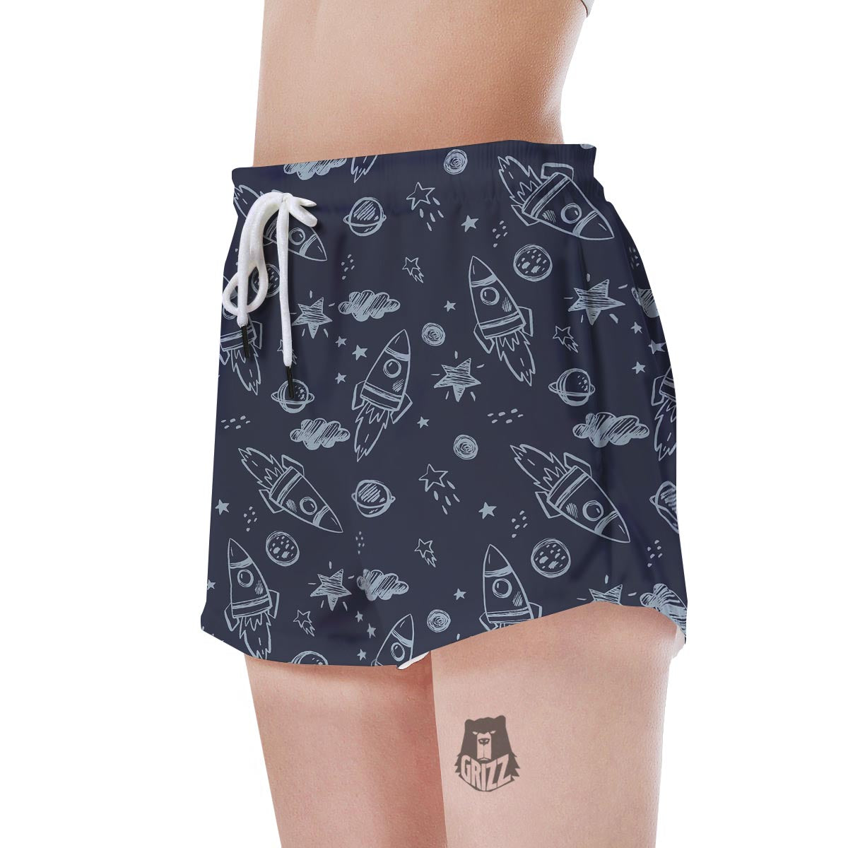 Cartoon Galaxy Space Women's Shorts-grizzshop