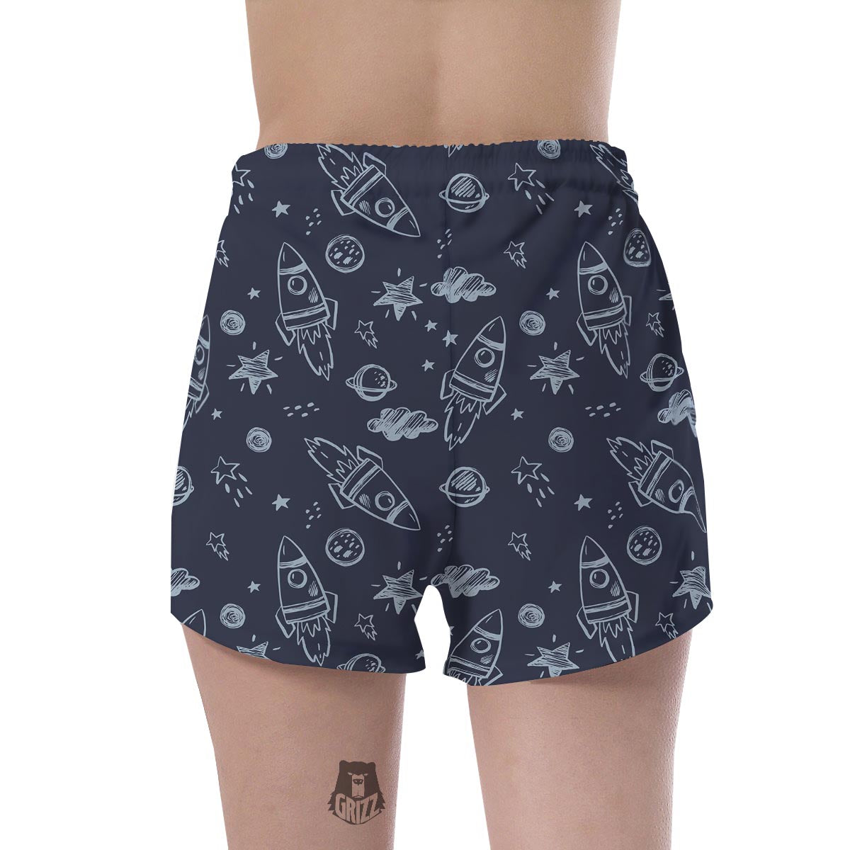 Cartoon Galaxy Space Women's Shorts-grizzshop