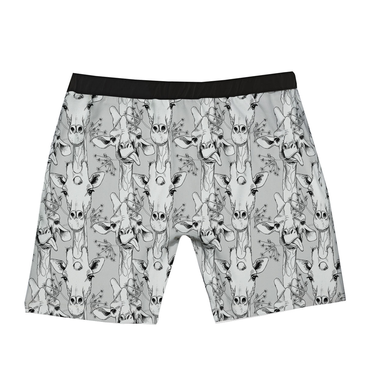 Cartoon Giraffe White And Black Print Boxer Briefs-grizzshop