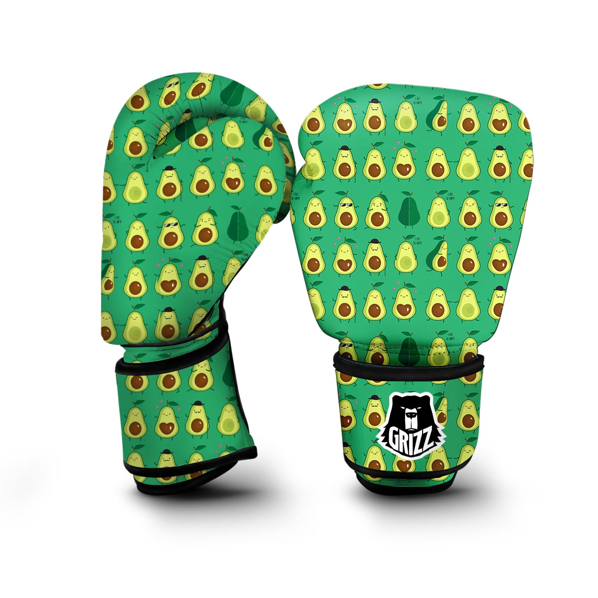 Cartoon Green Avocado Patttern Print Boxing Gloves-grizzshop