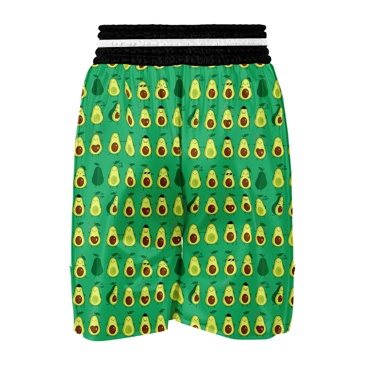 Cartoon Green Avocado Patttern Print Boxing Shorts-grizzshop
