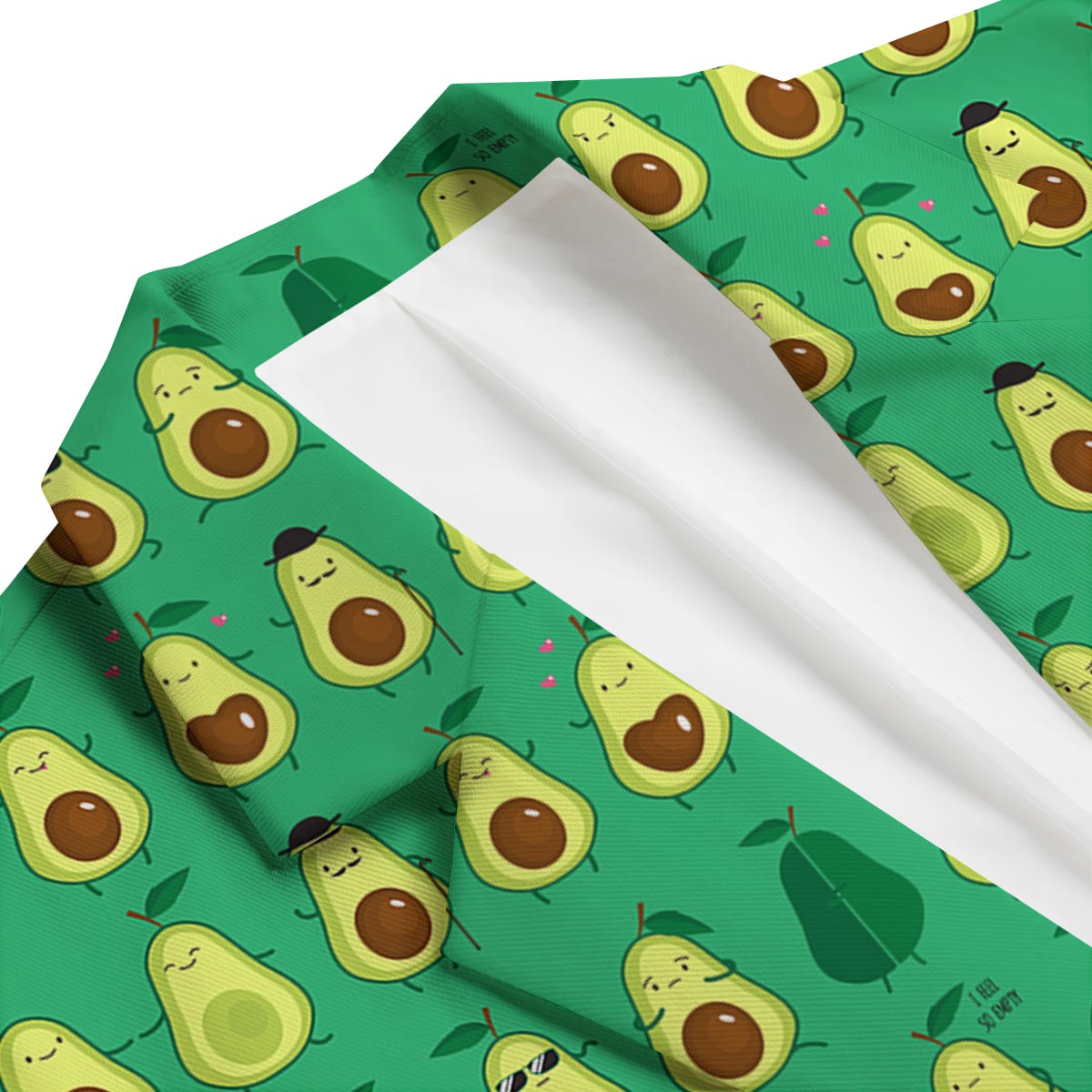 Cartoon Green Avocado Patttern Print Men's Blazer-grizzshop