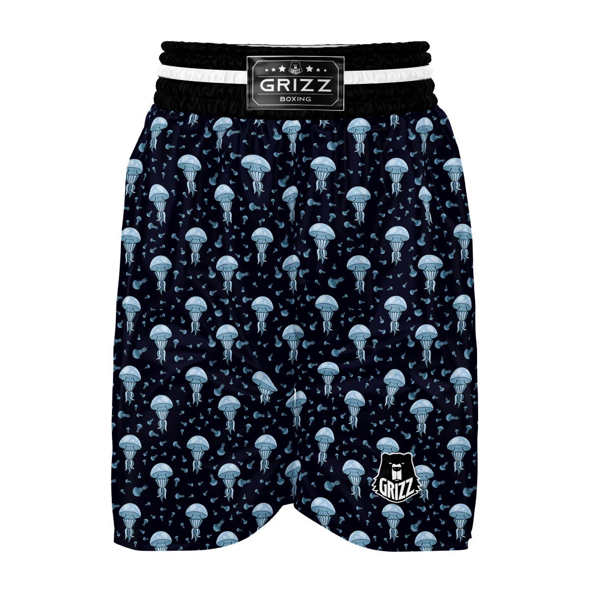 Cartoon Jellyfish Print Pattern Boxing Shorts-grizzshop