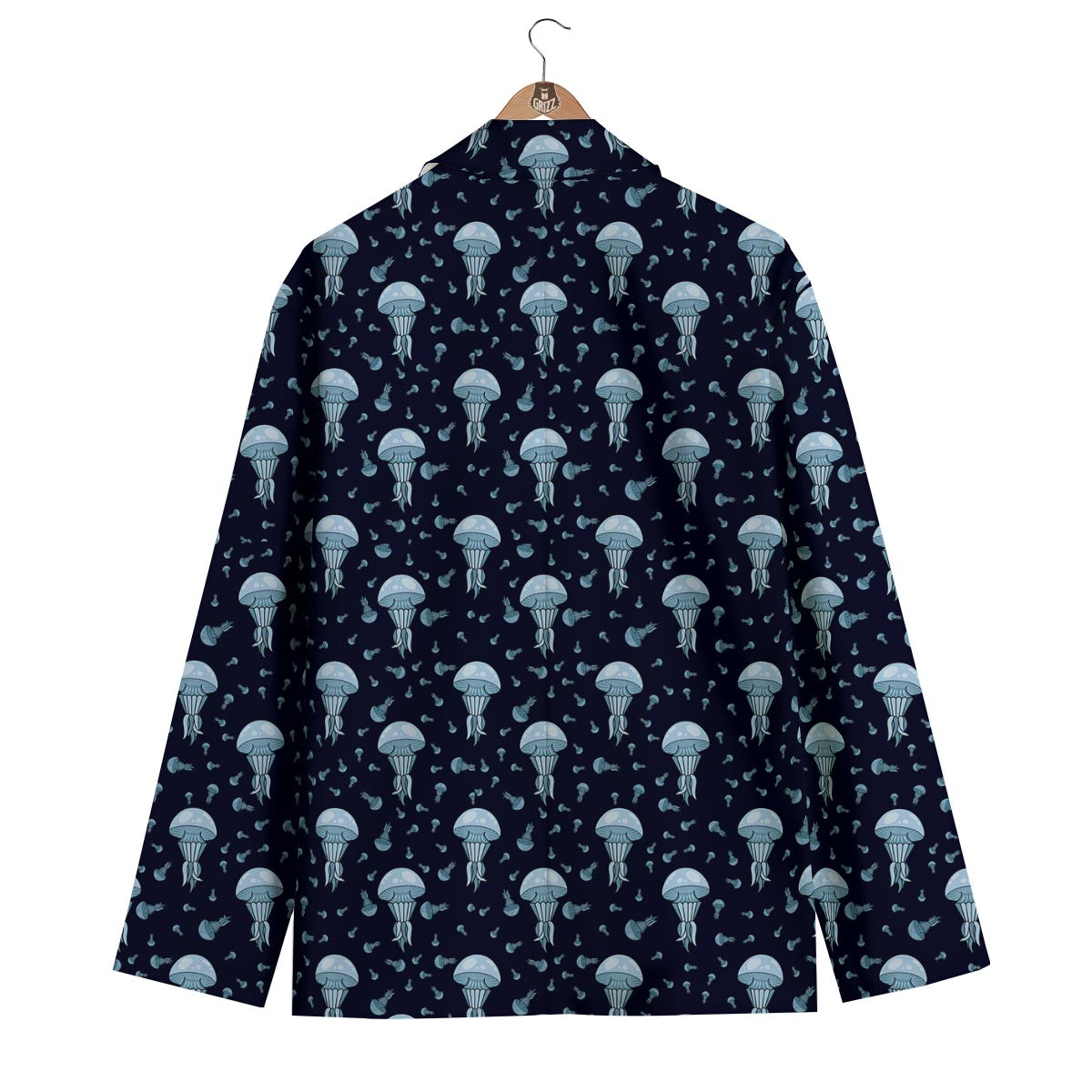 Cartoon Jellyfish Print Pattern Men's Blazer-grizzshop
