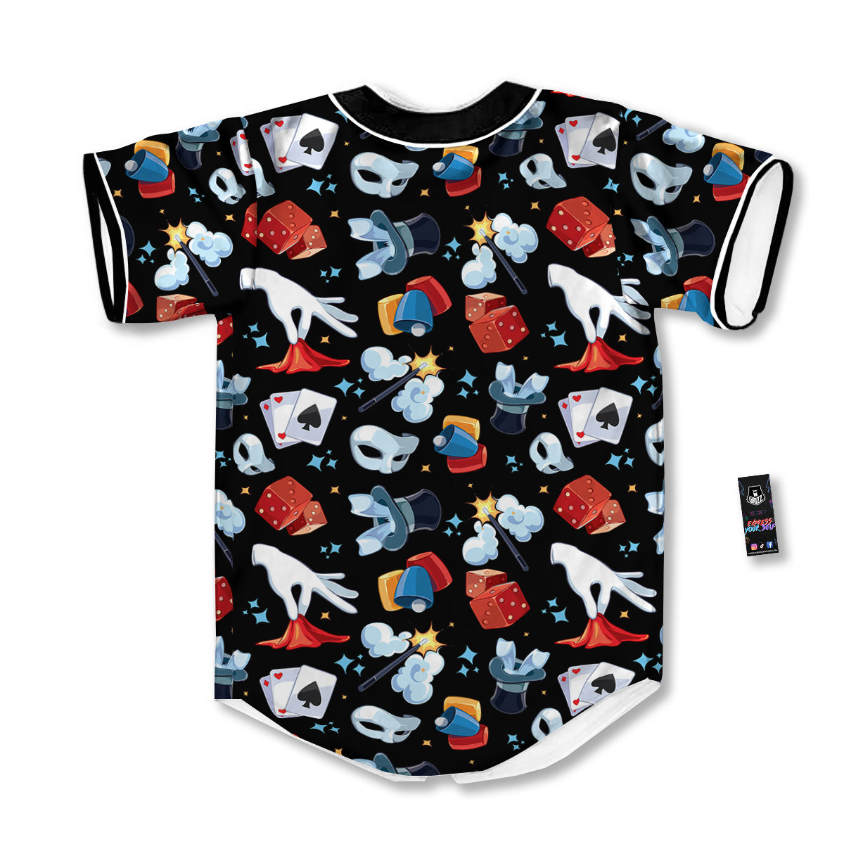 Cartoon Magic Show Print Pattern Baseball Jersey-grizzshop