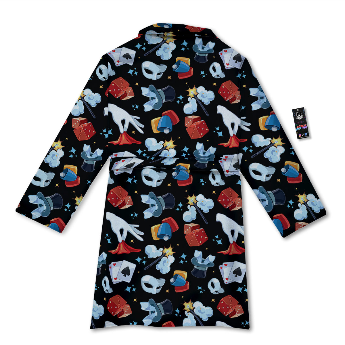 Cartoon Magic Show Print Pattern Bathrobe-grizzshop