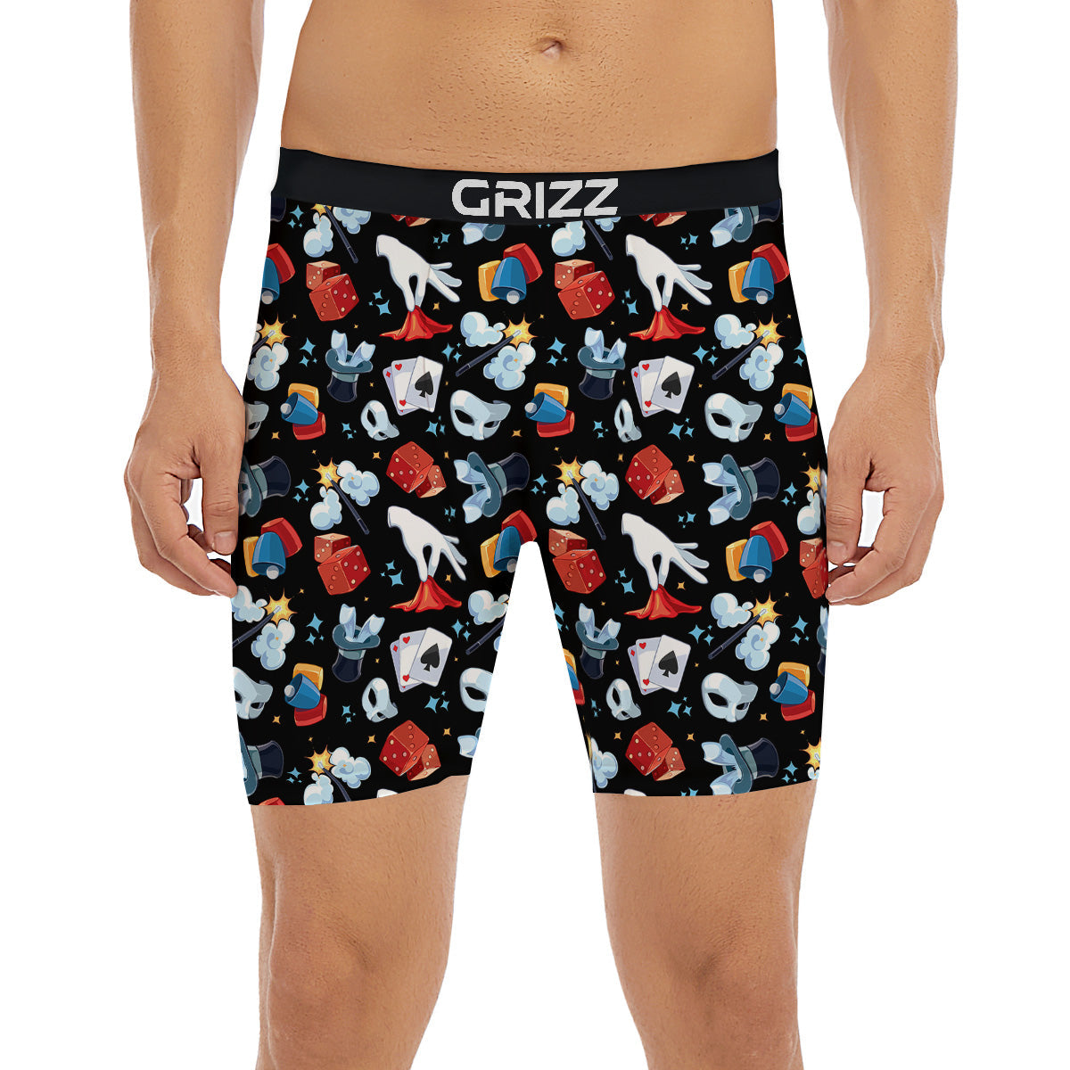 Cartoon Magic Show Print Pattern Boxer Briefs-grizzshop