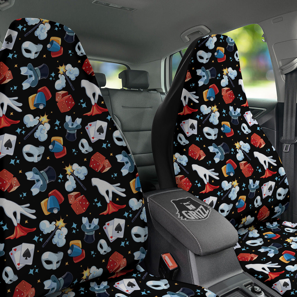 Cartoon Magic Show Print Pattern Car Seat Covers-grizzshop