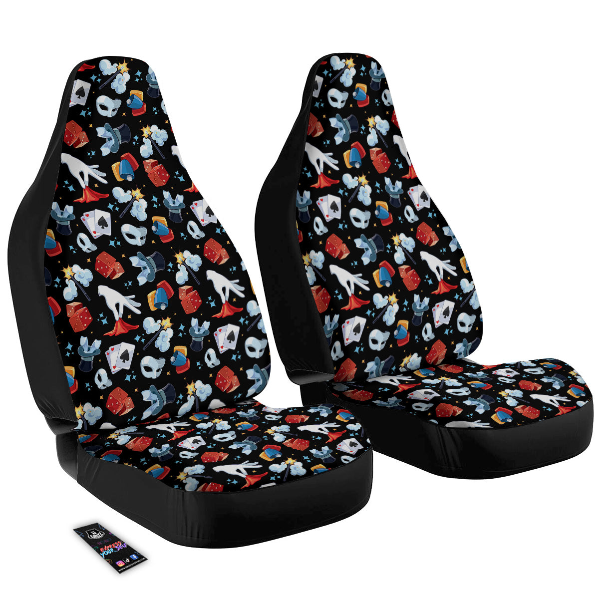 Cartoon Magic Show Print Pattern Car Seat Covers-grizzshop