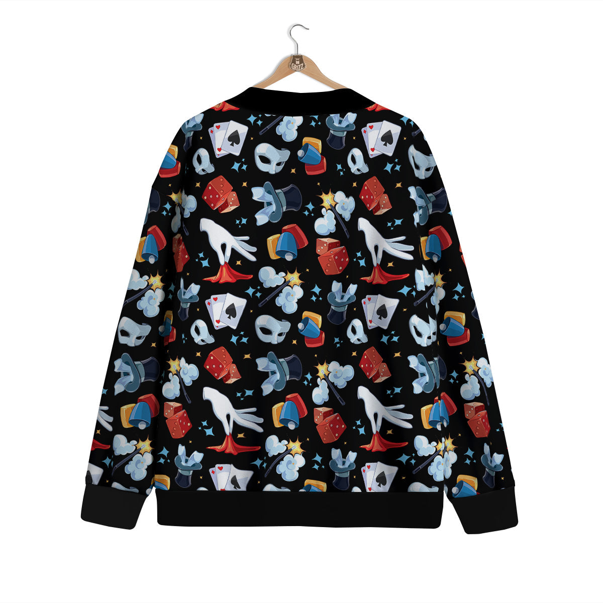 Cartoon Magic Show Print Pattern Cardigan-grizzshop