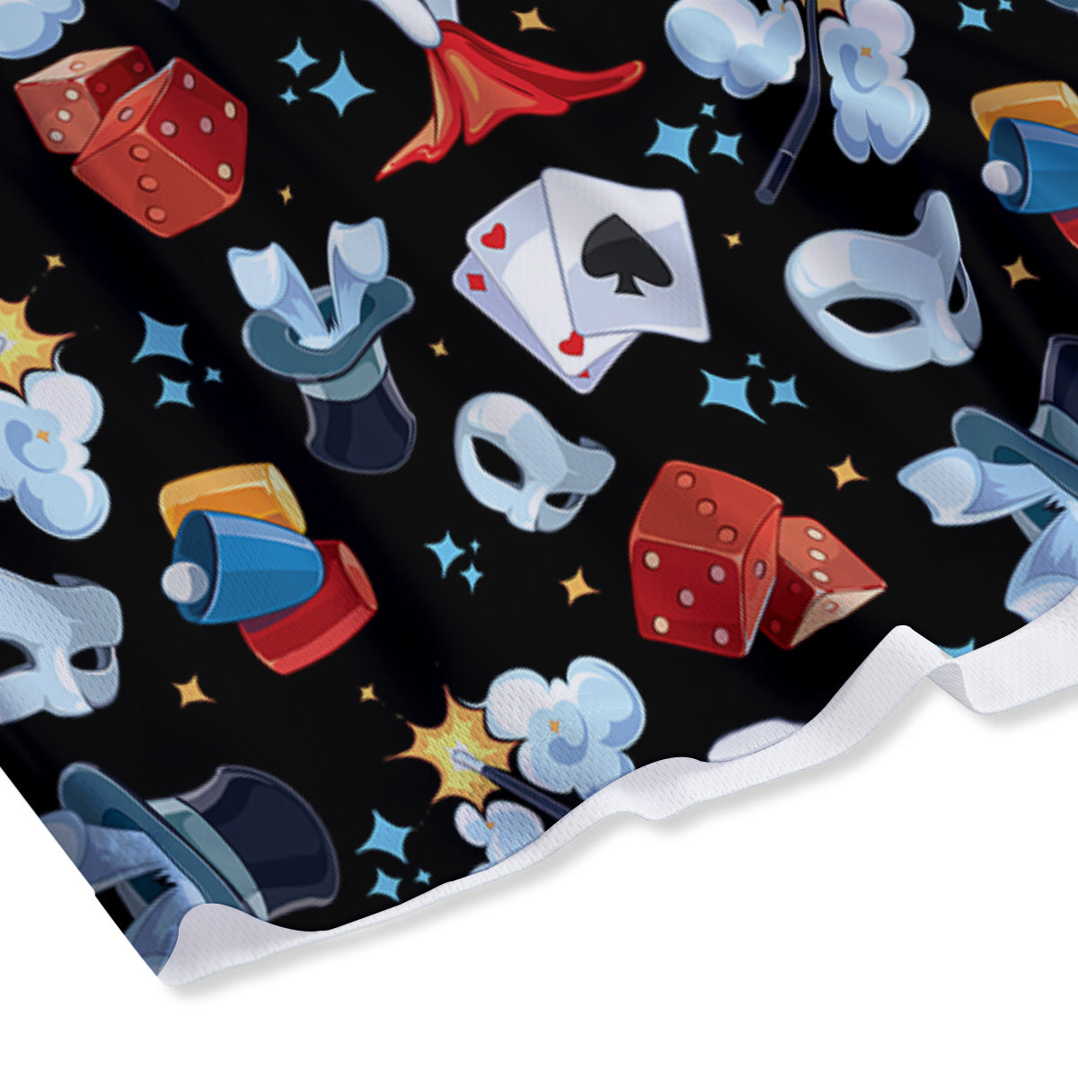 Cartoon Magic Show Print Pattern Mesh Shorts-grizzshop