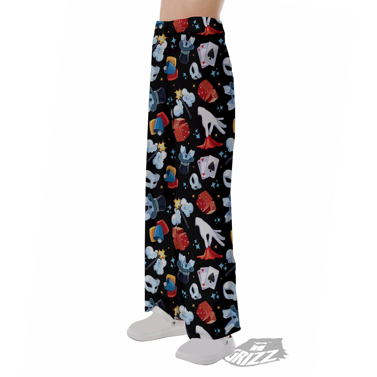 Cartoon Magic Show Print Pattern Pajama Pants-grizzshop