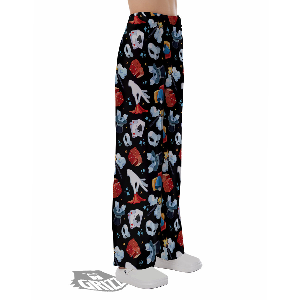 Cartoon Magic Show Print Pattern Pajama Pants-grizzshop