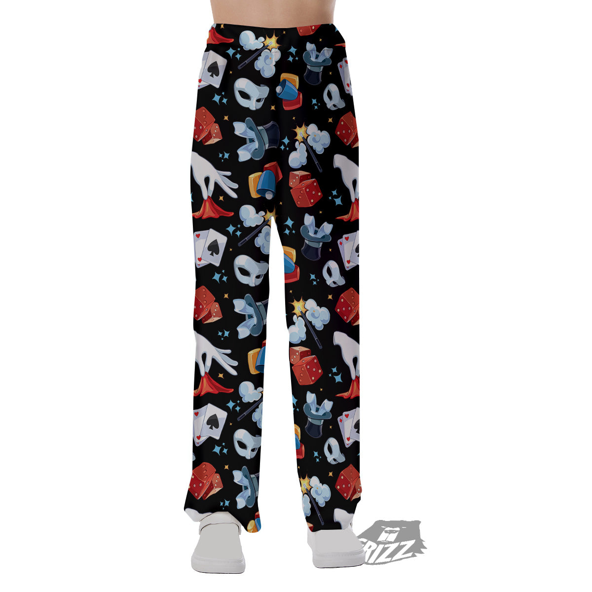 Cartoon Magic Show Print Pattern Pajama Pants-grizzshop