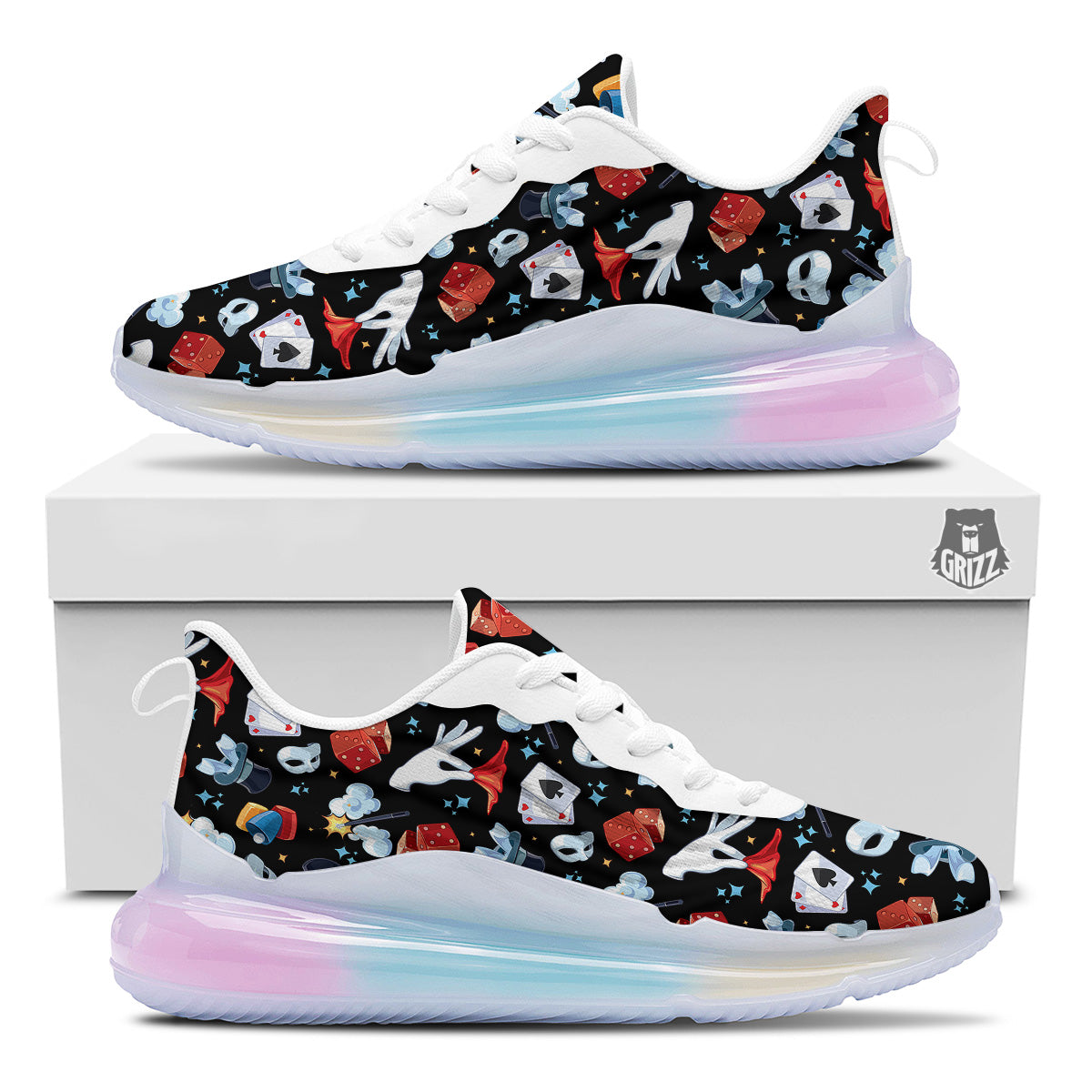 Cartoon Magic Show Print Pattern Running Sneakers-grizzshop