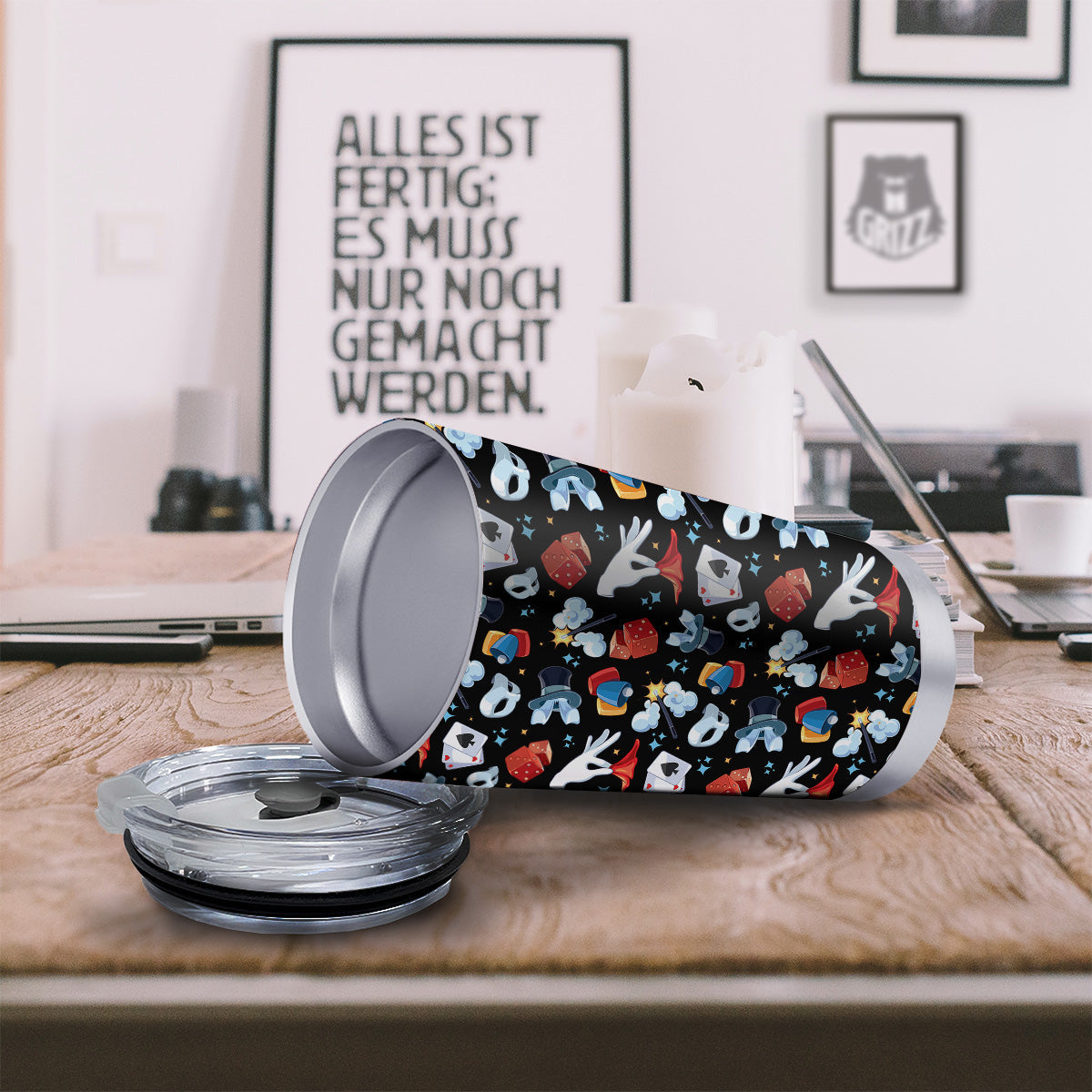 Cartoon Magic Show Print Pattern Tumbler-grizzshop
