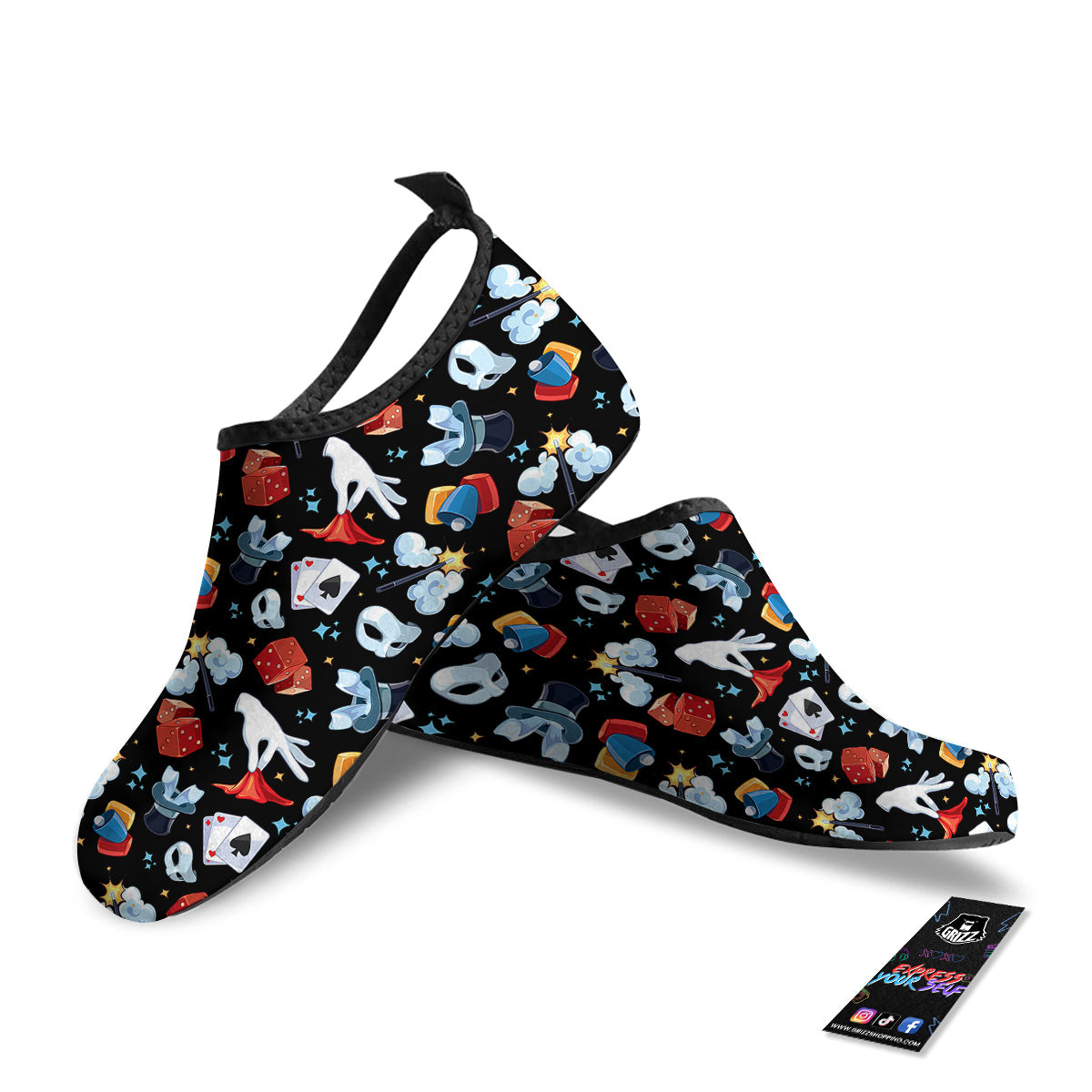Cartoon Magic Show Print Pattern Water Shoes-grizzshop
