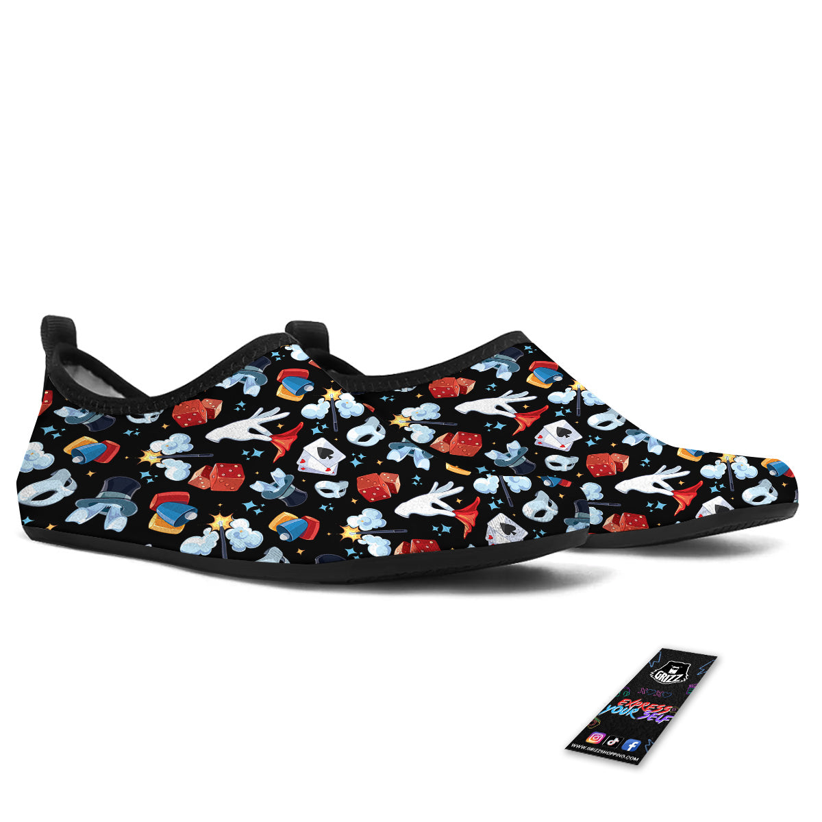 Cartoon Magic Show Print Pattern Water Shoes-grizzshop