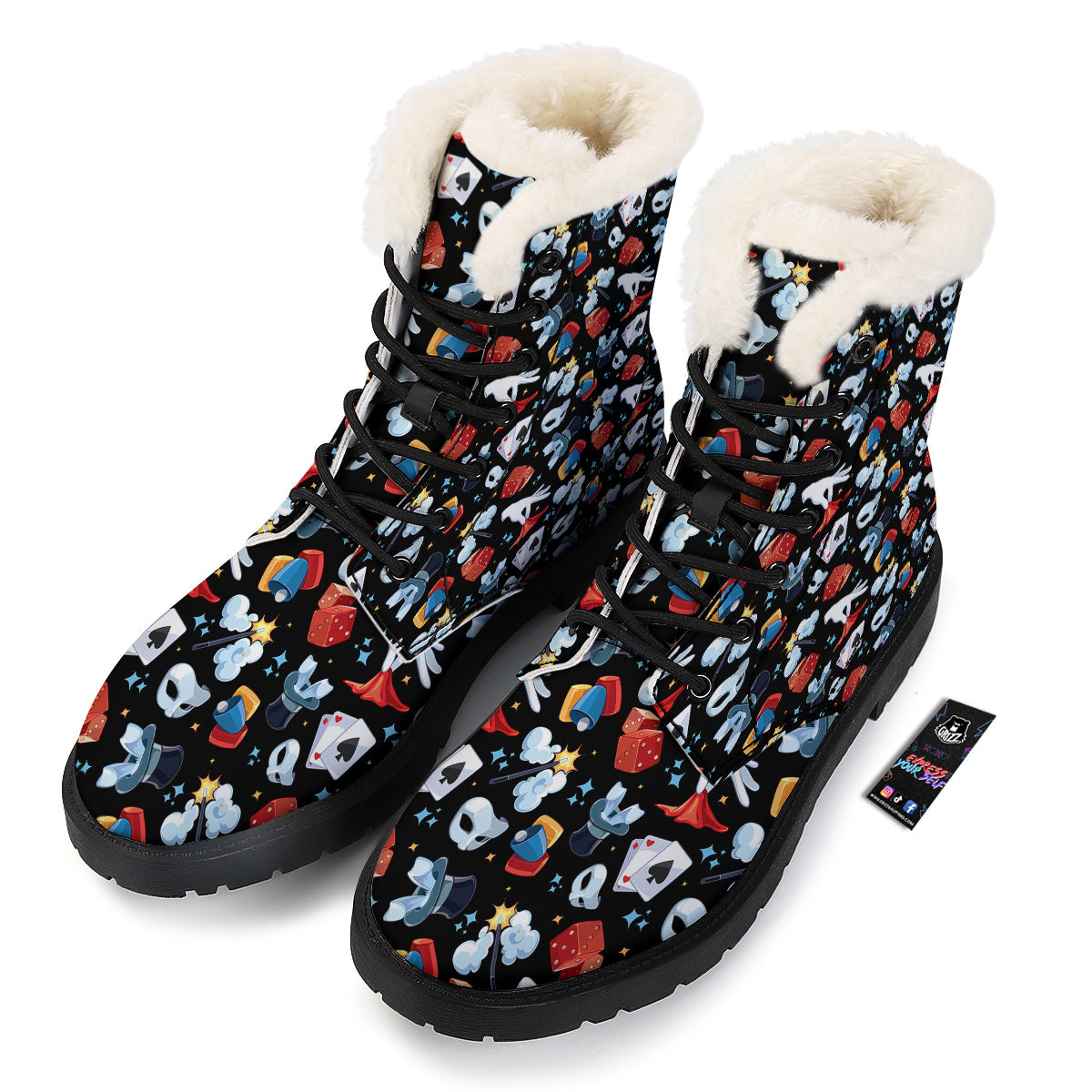 Cartoon Magic Show Print Pattern Winter Boots-grizzshop