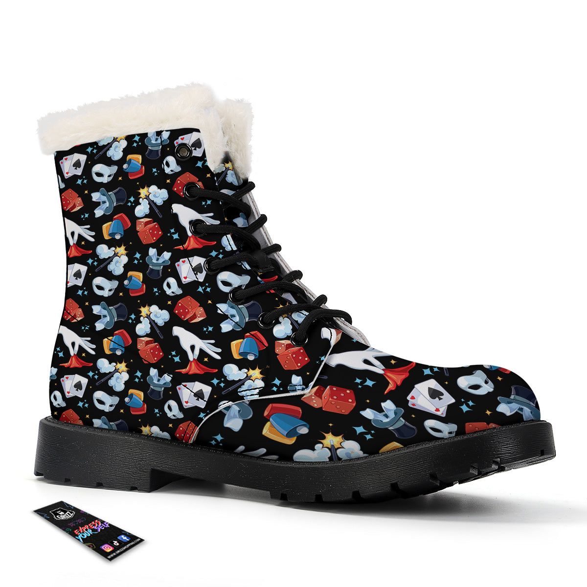 Cartoon Magic Show Print Pattern Winter Boots-grizzshop