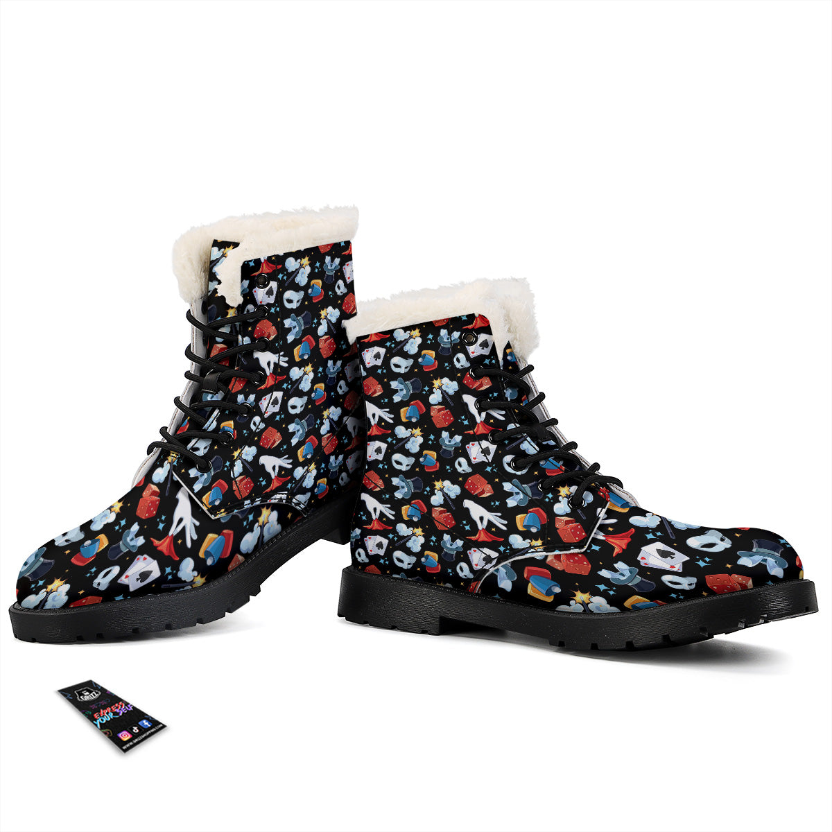 Cartoon Magic Show Print Pattern Winter Boots-grizzshop