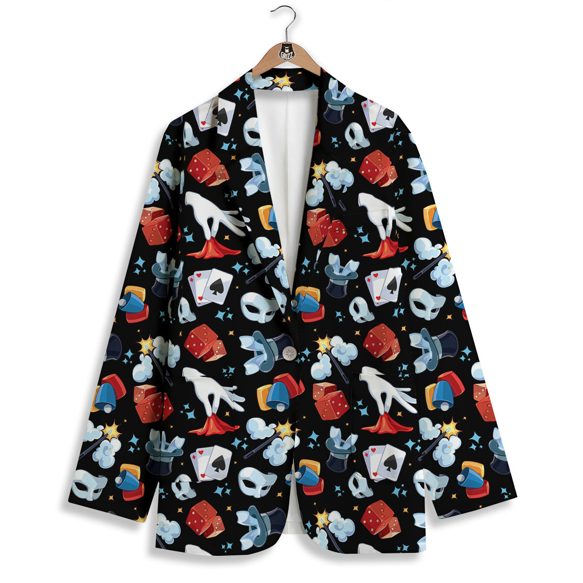 Cartoon Magic Show Print Pattern Women's Blazer-grizzshop