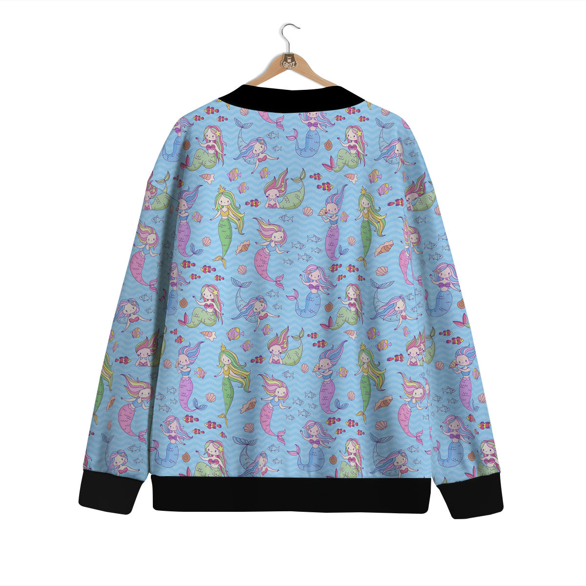 Cartoon Mermaid Print Pattern Cardigan-grizzshop