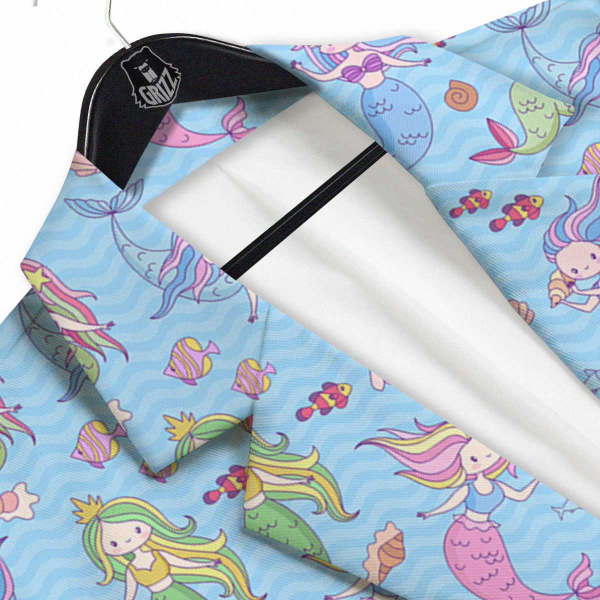 Cartoon Mermaid Print Pattern Men's Sport Coat-grizzshop