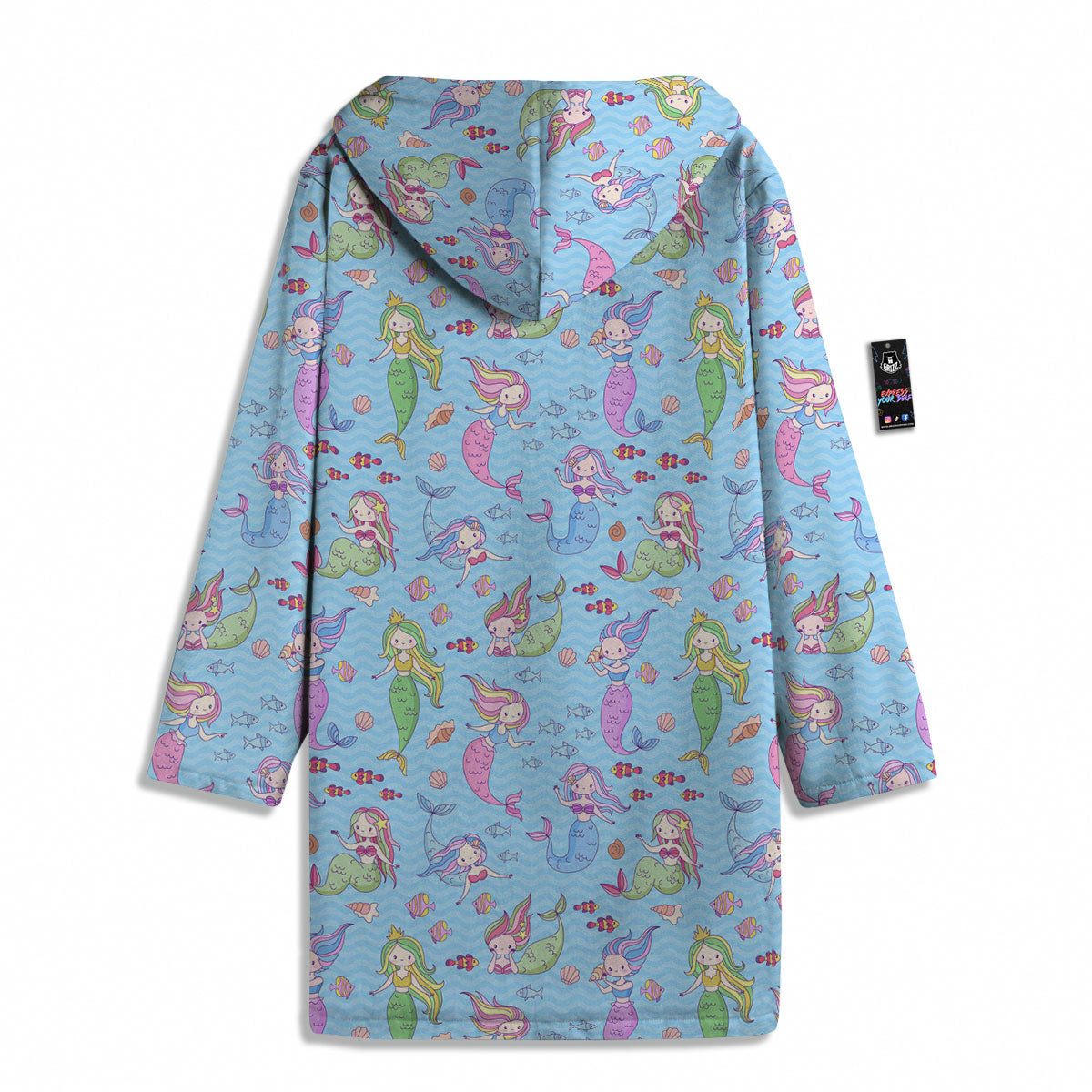 Cartoon Mermaid Print Pattern Men's Windbreaker Jacket-grizzshop