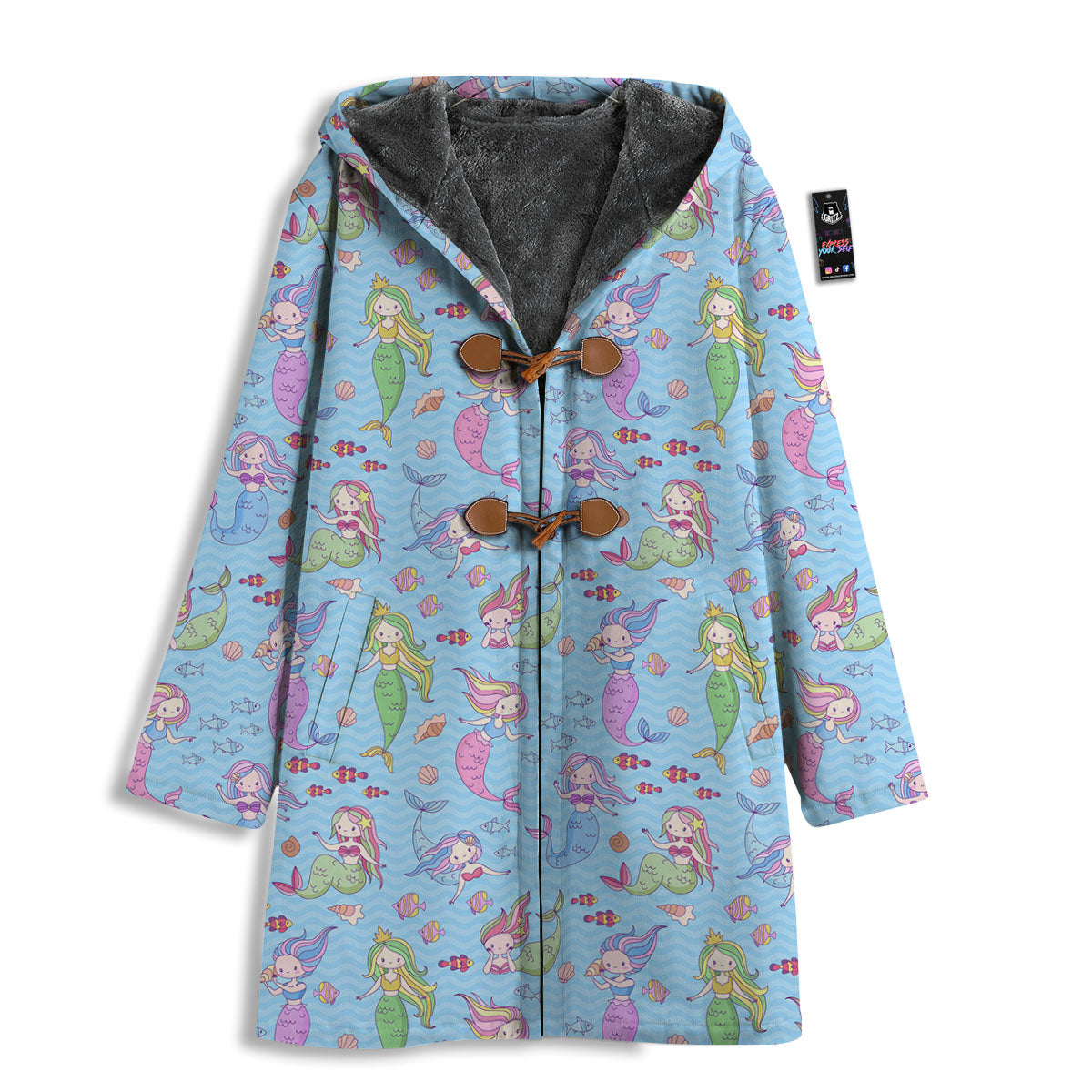 Cartoon Mermaid Print Pattern Men's Windbreaker Jacket-grizzshop