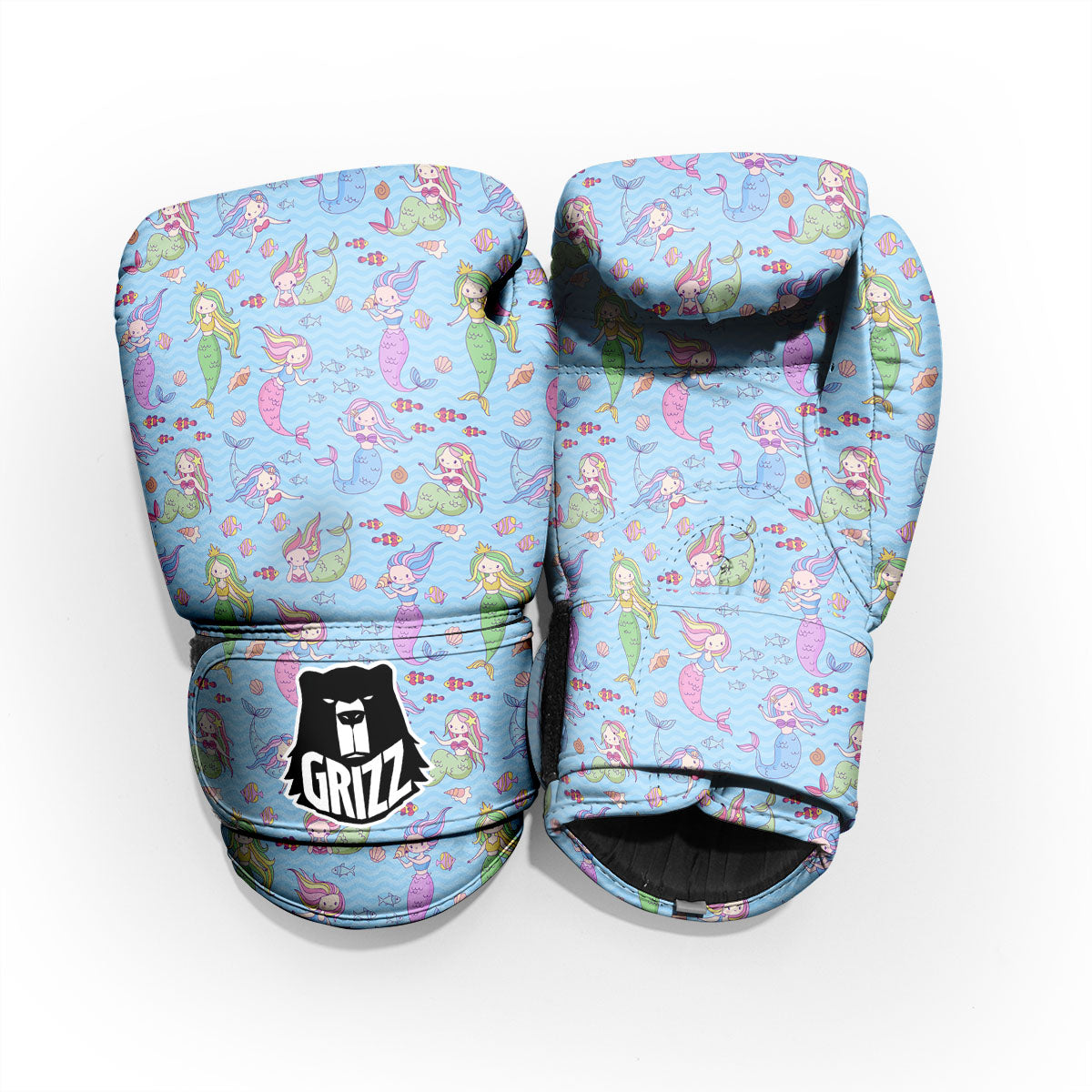 Cartoon Mermaid Print Pattern Pro Boxing Glove
