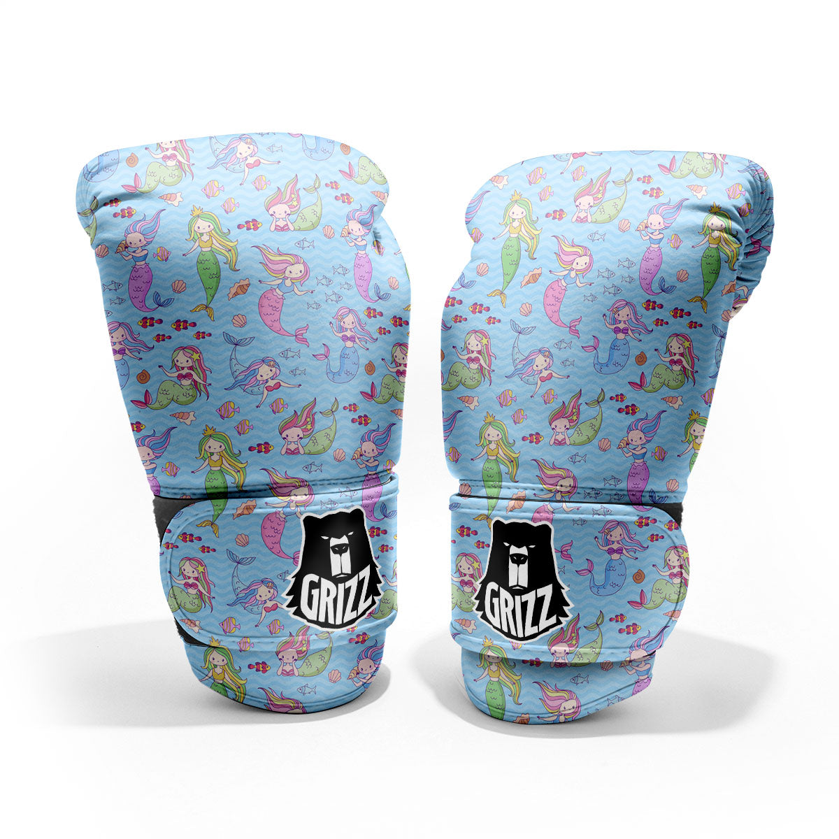 Cartoon Mermaid Print Pattern Pro Boxing Glove