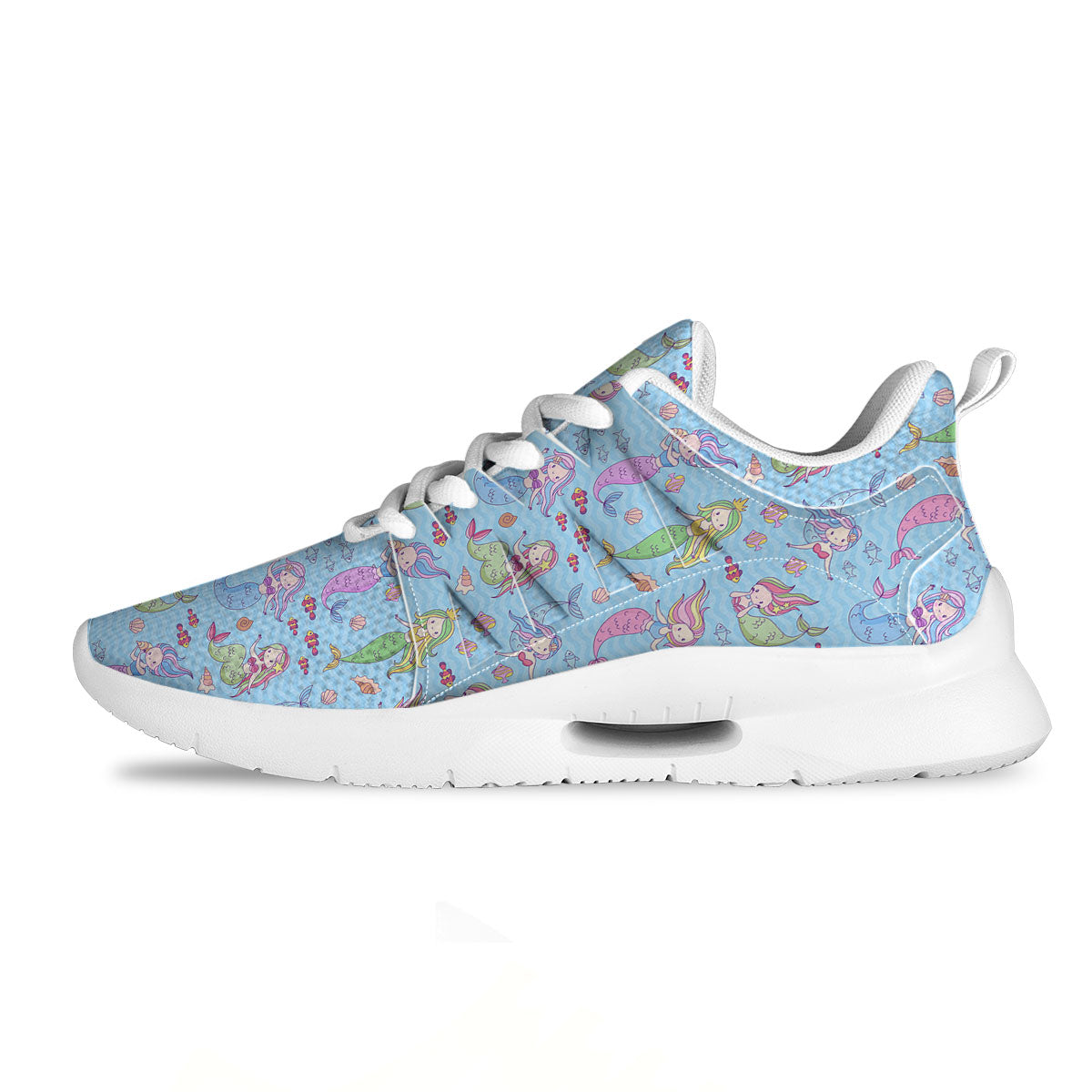 Cartoon Mermaid Print Pattern Tennis Shoes-grizzshop