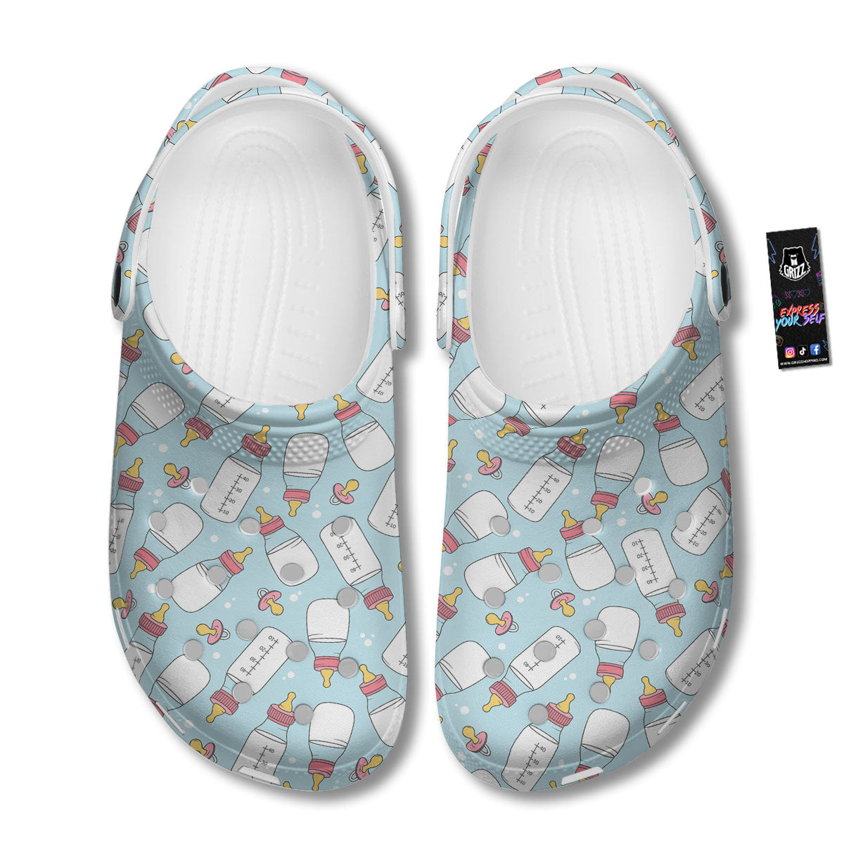 Cartoon Milk Bottle Print Pattern Clog-grizzshop