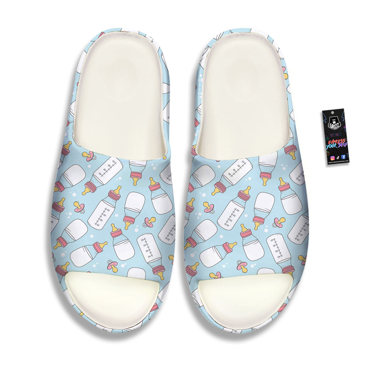 Cartoon Milk Bottle Print Pattern Sandals-grizzshop