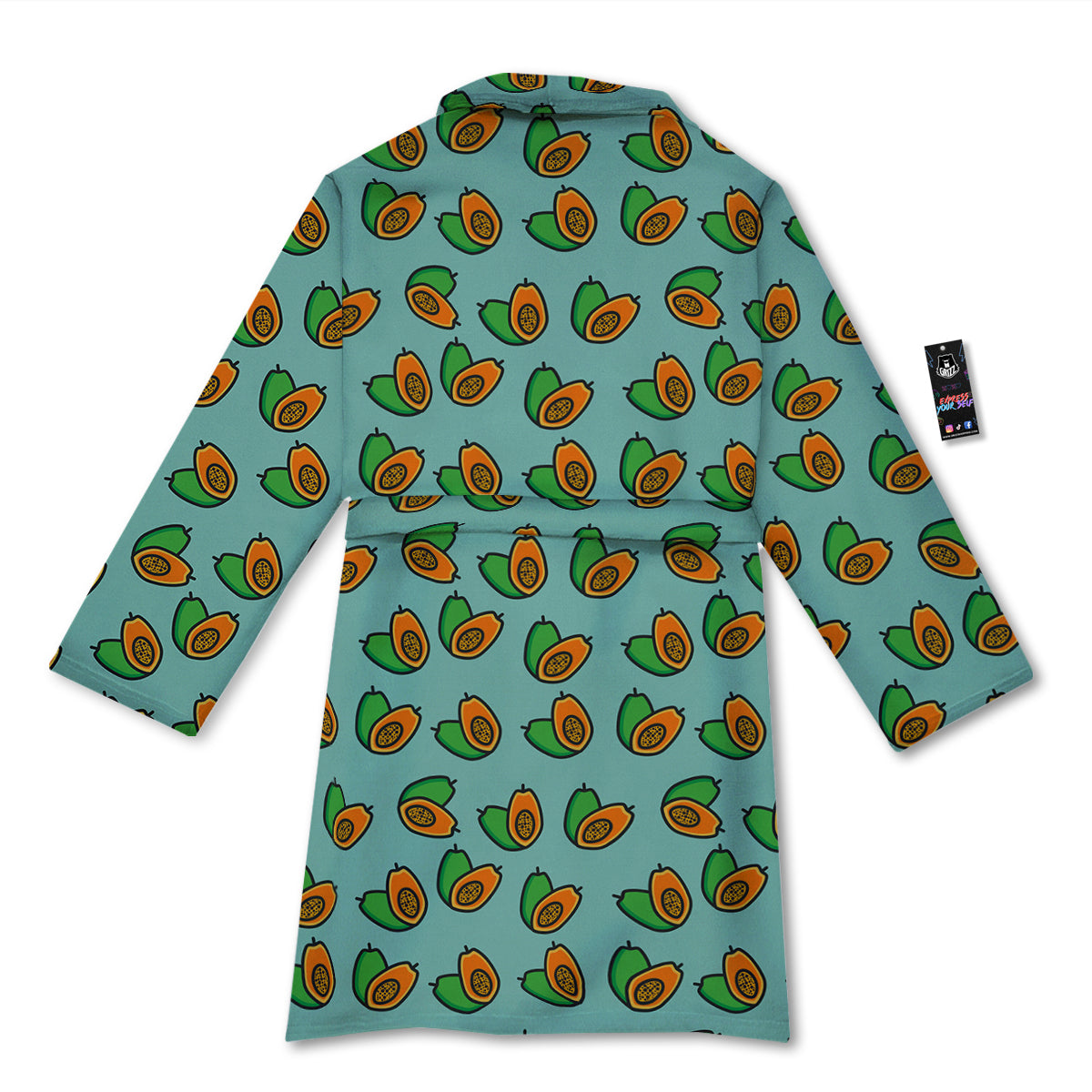 Cartoon Papaya Print Pattern Bathrobe-grizzshop