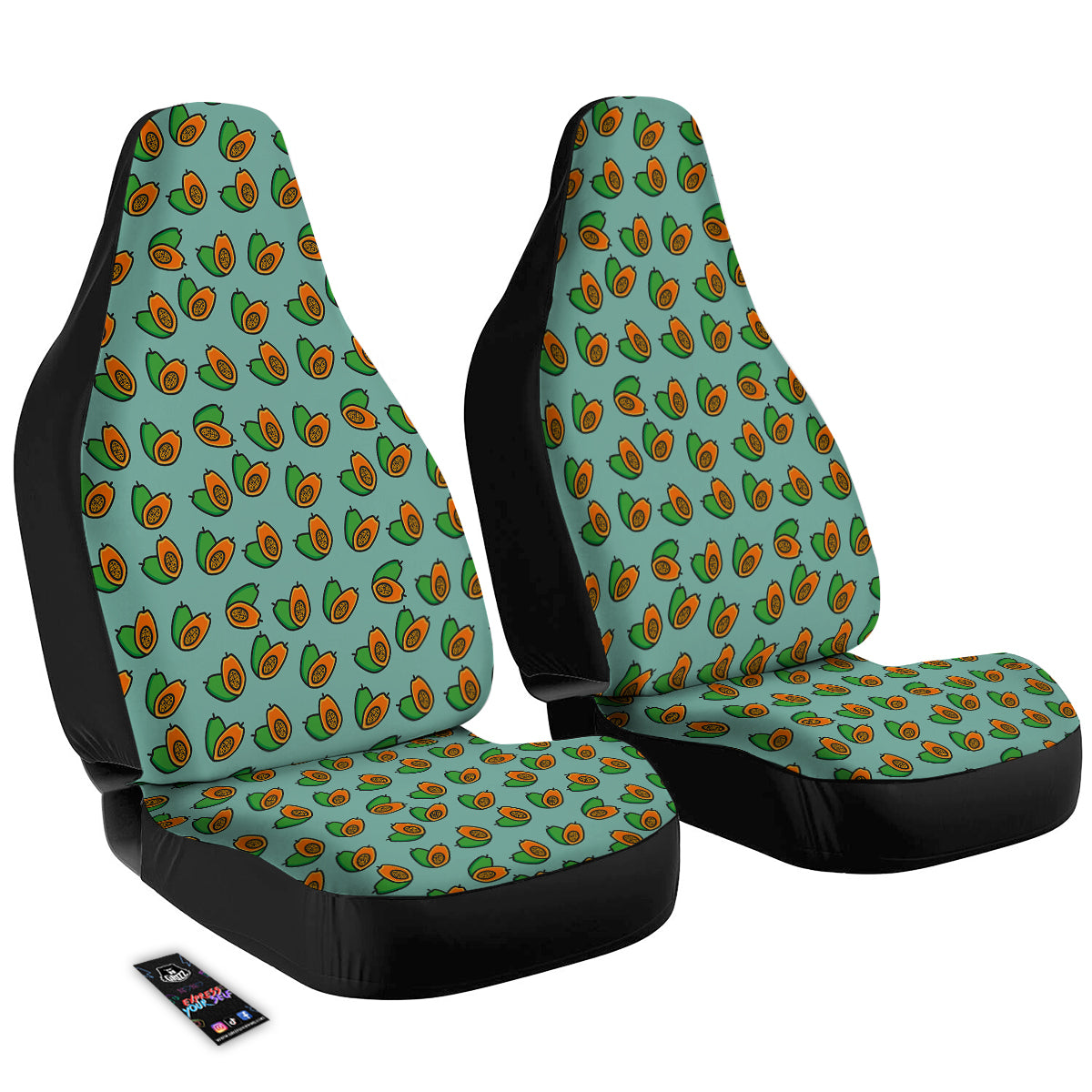 Cartoon Papaya Print Pattern Car Seat Covers-grizzshop